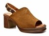 Sandałki skóra 36 brązowe na obcasie VINCEZA 39995 skórzane zamsz